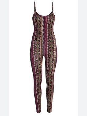 H&M Pink Tribal-Print Slim Jumpsuit